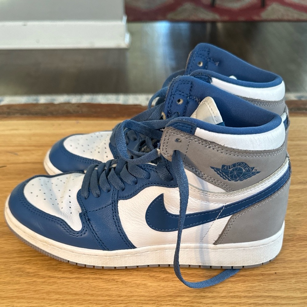 Blue and gray Nike Air Jordan 1 boys size 5.5Y